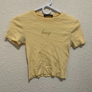Brandy Melville Women's honey baby tee One Size